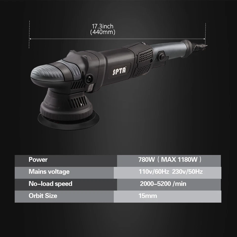 SPTA 125mm 780W Car Polisher Dual Action Orbital Polishing Buffer Waxer Machine - image 4 of 4