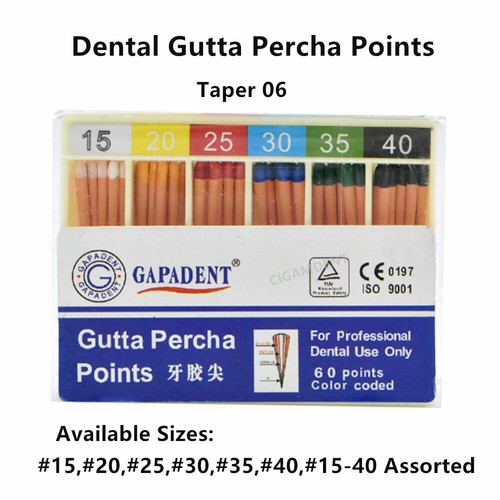 Dental Endo Gutta Percha Points Taper 0.06 Endodontic Root Canal Rotary Files - Picture 1 of 8