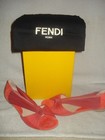 100% AUTHENTIC NEW WOMEN FENDI CINDERELLA CHIFFON RASBERRY FLAT SANDALS US 8.5 — photo 1