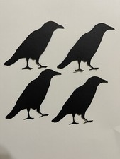 Crow paper piece 4 piece set handmade for scrapbooking and card making