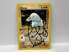 Tara Sands AUTOGRAPH Signed Phanpy 1st Edition WOTC - Pokémon Card 43/111 ACOA Tara Sands AUTOGRAPH Signed Phanpy 1st Edition WOTC - Pokémon Card 43/111 ACOA