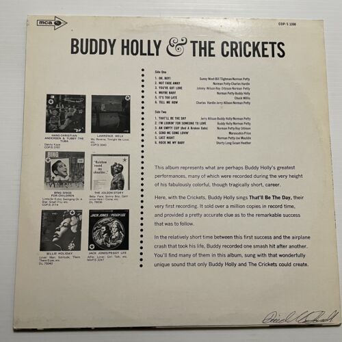 Buddy Holly And The Crickets Vinyl Record 12” 33 RPM COPS-1350 MCA Records 1962 - Picture 22 of 24