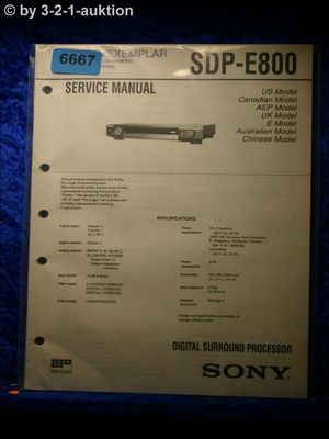 Sony Service Manual SDP E800 Digital Surround Processor  (#6667)