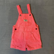OshKosh B'gosh Overalls Shorts Girls 18M Vestbak Quilted Straps Summer Outfit