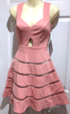 CITY STUDIO Coral NWT Sleeveless Short Fit+Flare Cut Out Dress Junior's Size 1
