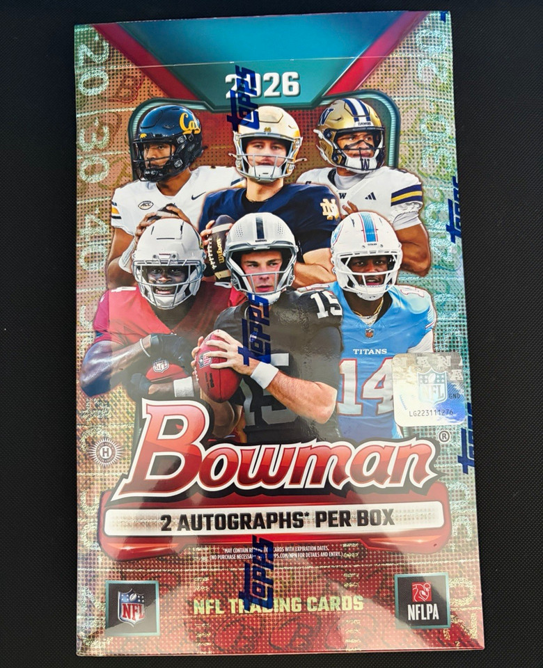 2026 Topps Bowman Football Hobby Box Factory Sealed - 2 Autographs ...