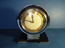 Art Deco Chrome Mantel Clock c.1930