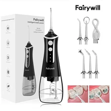 Fairywill USB Cordless Water Flosser Portable Oral Irrigator Teeth Pick Cleaner