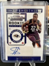 2019 Panini Contenders LJ Scott Rookie Ticket Auto Autographb Ravens