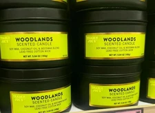 4 x Trader Joe's Woodlands Candle 5.7 oz Earthy Scent Soy Wax Limited Edition