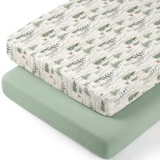 Muslin Bassinet Sheets Cotton Forest Bedside Sleeper Mattress Fitted Sheet