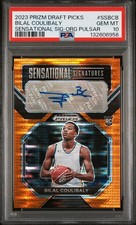 2023 PANINI PRIZM DRAFT PICKS SENSATIONAL SIGNATURE BILAL COULIBALY 35/49 PSA 10