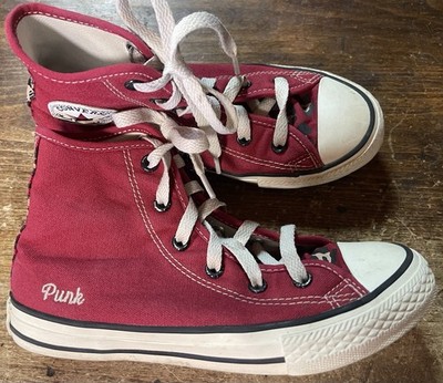 CONVERSE ALL STAR, Chuck Taylor Red PUNK High Top, Animal Print, US Kids 1.5 EUC