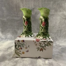 Studio Nova Taper Candle Stick Holders Garden Bloom Ceramic 5" Brand New In Box