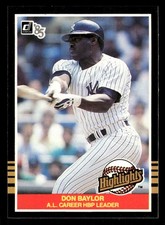 1985 Donruss Highlights #35 Don Baylor AL CAREER HBP LEADER [NM] [Base Set Card]