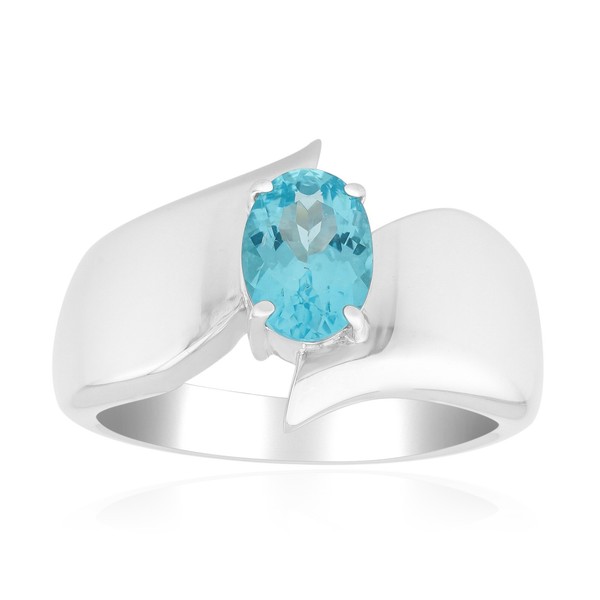 Cavill Blauer Apatit Ring 0,638Ct Ovalschliff Sterling Silber Damen Echtschmuck-image