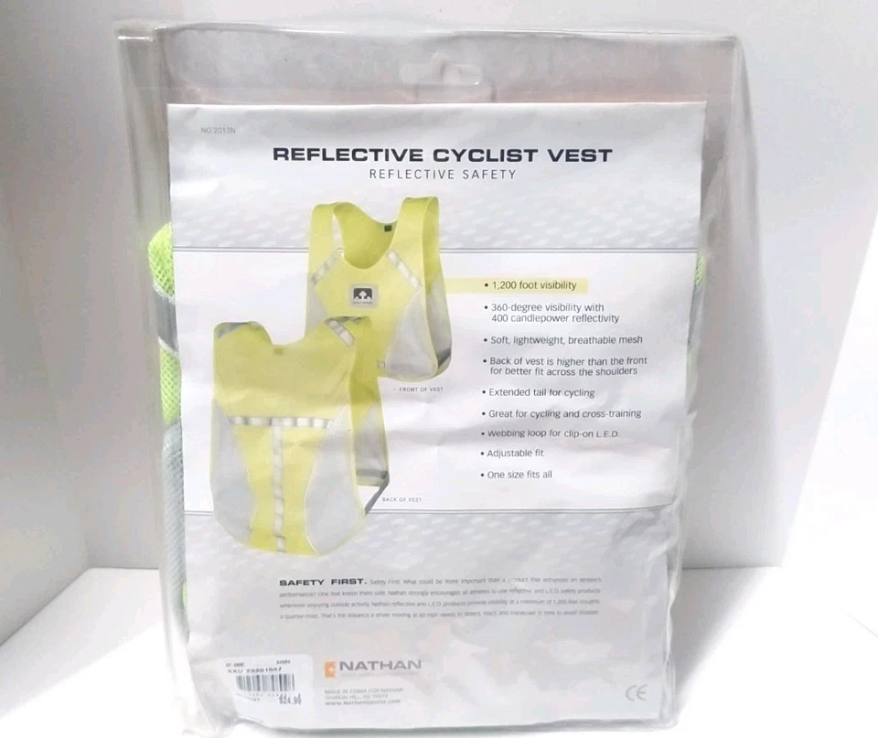 Chaleco ciclista reflectante Nathan Foto 2 de 4