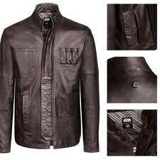 RARE Musterbrand Han Solo LEATHER Jacket Star Wars Force Awakens Disney Parks L