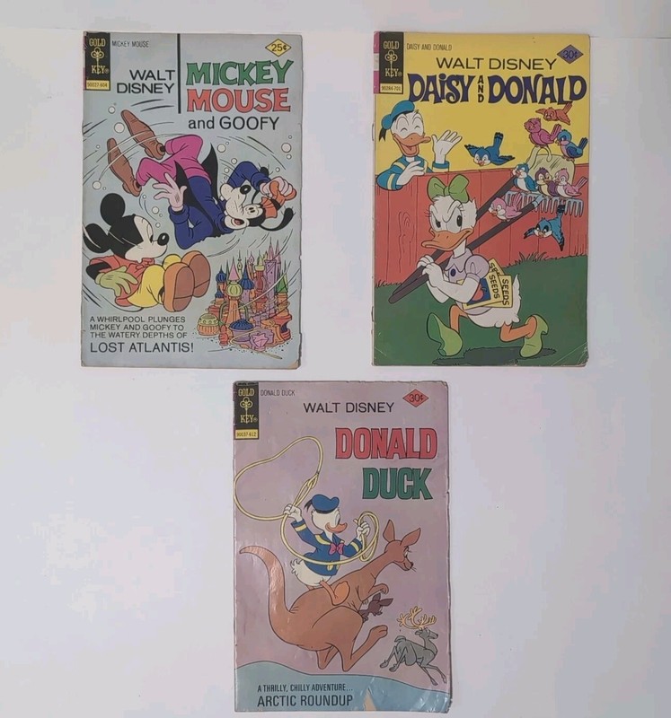 Gold Key Comics Walt Disney 1976 Lot Of 3 Donald Duck, Daisy Mickey Goofy VF