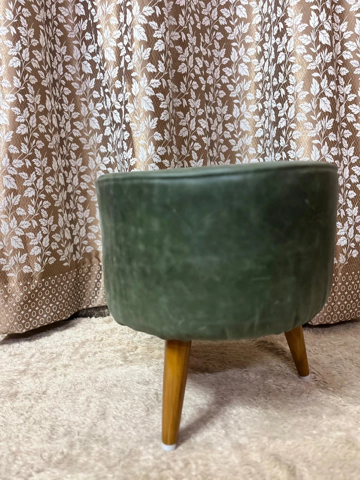 Reposapiés tapizado, puf otomano, banco de tocador, silla puf, taburete reposapiés, Foto 2 de 4