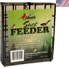 Heath S-1-8 Green Weather-Resistant Single Hanging Suet Feeder for Birds