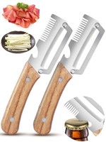 GemüSeschäLer Edelstahl Holzgriff 3-In-1 SparschäLer Julienne FlaschenöFfner