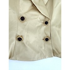 J.R. Nites Gold Vest Top Jeweled Buttons Sleeveless Formal Party Women's M
