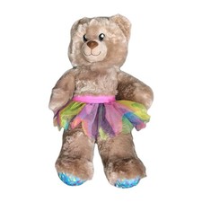 Build A Bear Happy Birthday Brown Bear With Tulle Rainbow Tutu Stuffed Plush Toy