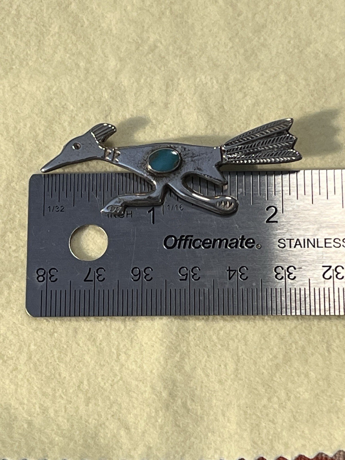 Native American Roadrunner Turquoise Vintage Broo… - image 6