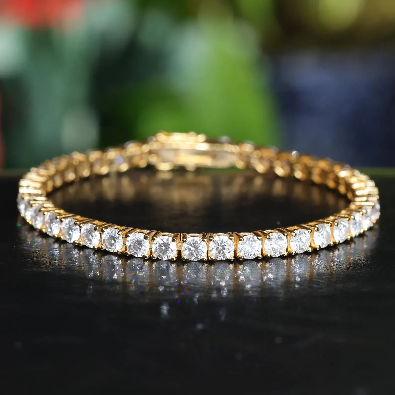8Ct Pear Cut Lab Created Diamond Tennis Bracelet 14K Yellow Gold Plated