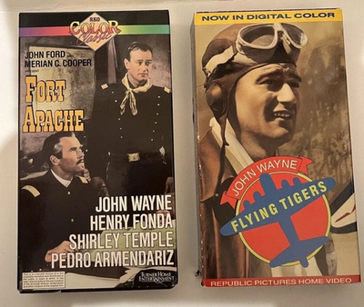 #ad John Wayne VHS Lot Fort Apache amp; Flying Tigers Lot of 2 $14.91