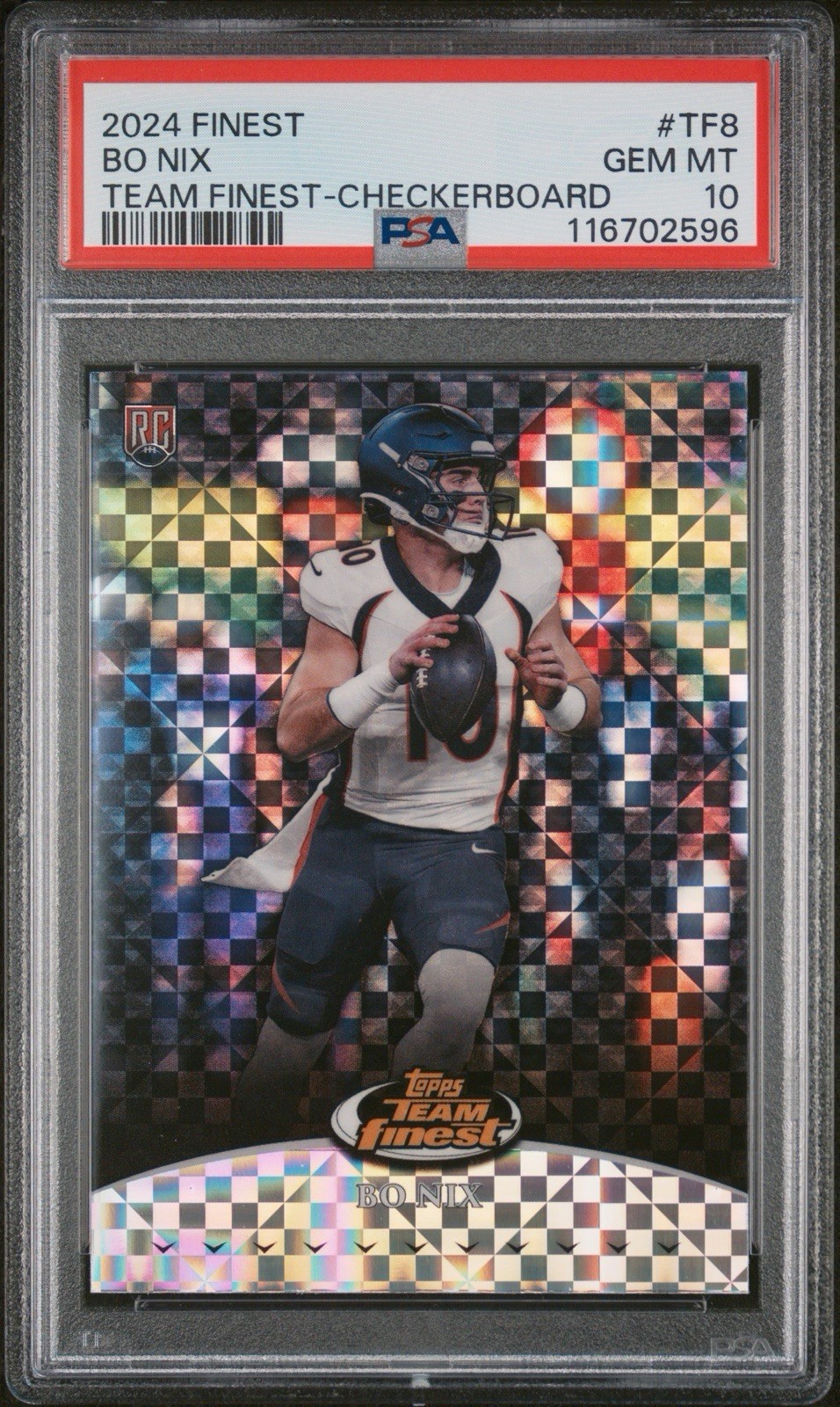 Bo Nix Topps Finest Team Finest #TF8 Checkerboard