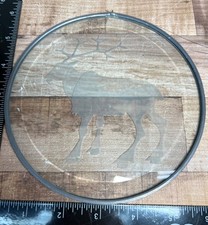 Vintage Etched Glass Wildlife Decor Moose Silhouette Sun Catcher