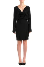 Just Cavalli Women's Black Long Sleeve Fit & Flare Dress US L IT 44