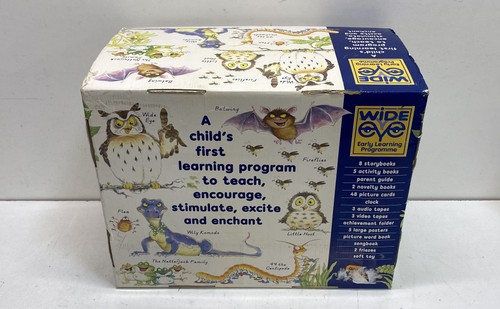 Wide Eye Early Learning Programme Set VHS Audio Cassettes Plush Owl Books Boxed