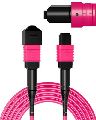 OM4 MPO/MTP Fiber Patch Cable 6M/20FT, 12 Core Strand 40G/100G/200G,UPC Type ...