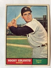 1961 Topps Rocky Colavito 330 Detroit Tigers