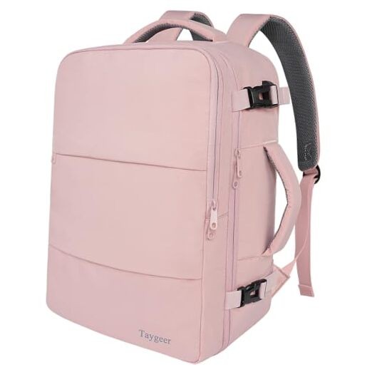 Travel Backpack for Women, Carry On Backpack with USB Charging Large Amourpink