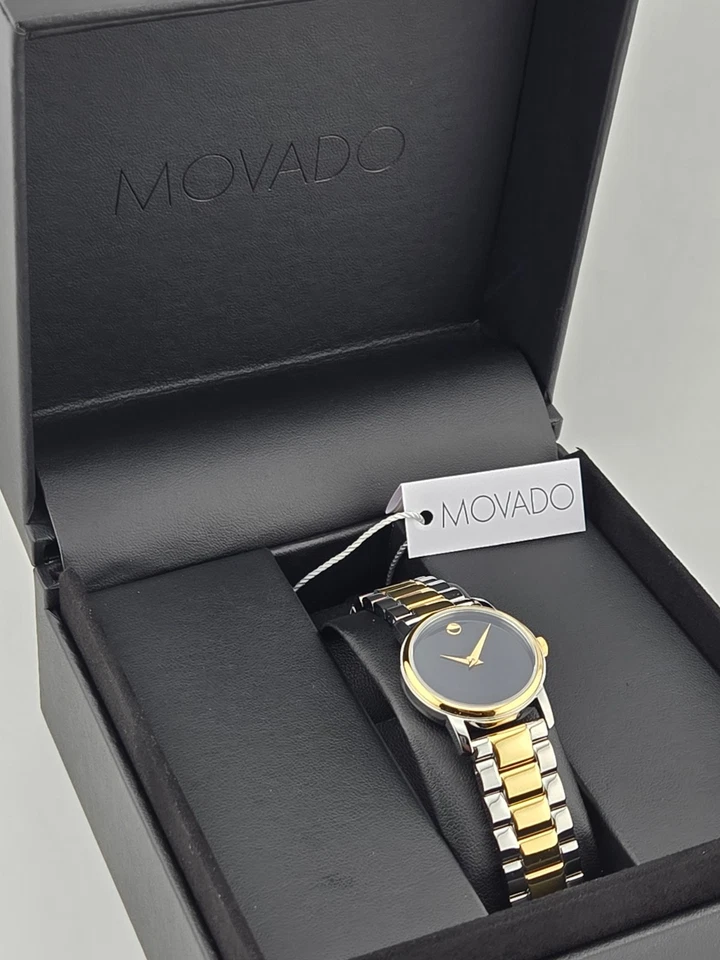$995 MSRP | Movado Women’s Museum Black Dial Two Tone Quartz Watch - 2100018 - Image 4 of 4