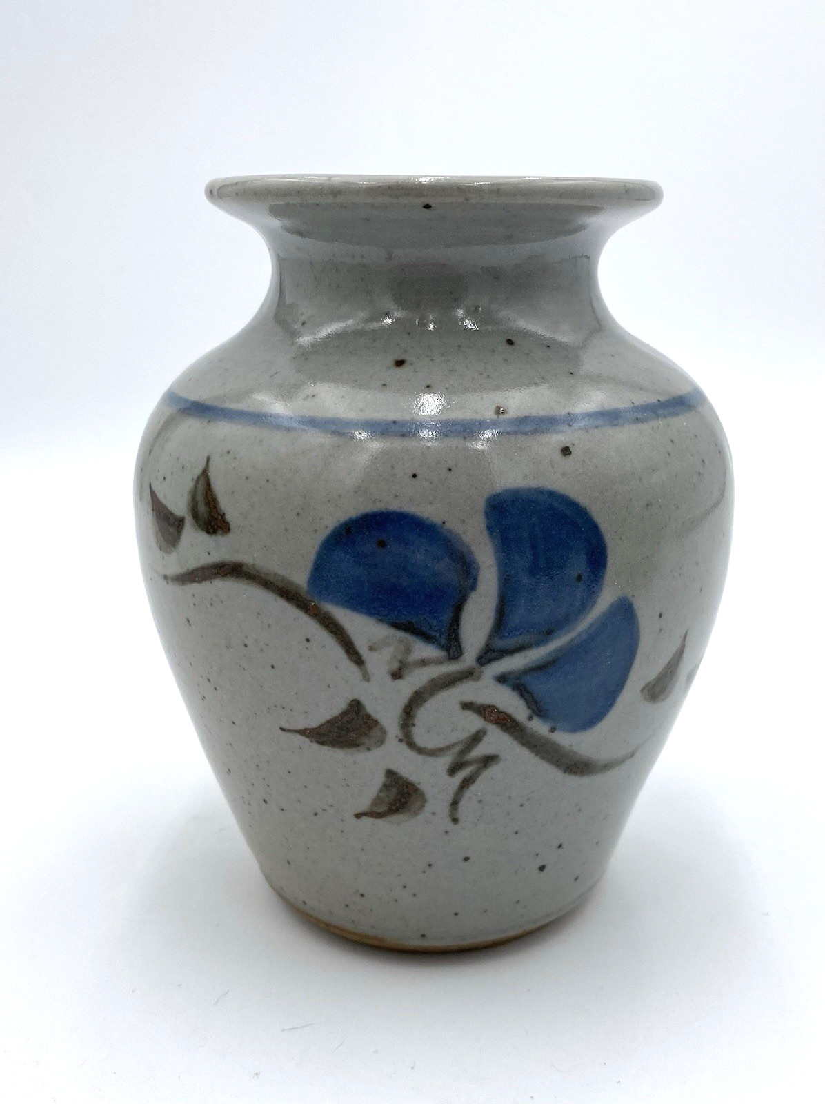 Vintage Studio Pottery Speckled Stoneware Vase, 5.5