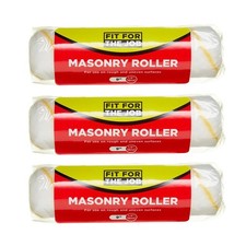 3 x Fit For The Job 9" x 1.5" Long Pile Masonry Roller Brick Breeze Block Cement