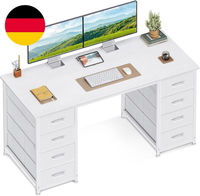 Coleshome Schreibtisch Mit 8 Stoff Schubladen, 120×48 Cm, Weiß | PC Tisch, BüRot
