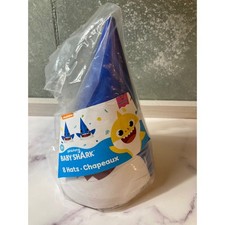 Baby Shark Party Hats 8ct Blue Birthday Nickelodeon Pinkfong