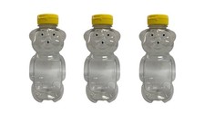 3 PCS Plastic Bear Honey Bottle Jars 16 Oz Squeeze Empty Container Dispenser