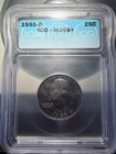 1955-D Washington Quarter 25c Graded By ICG MS 66+