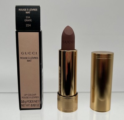 Gucci Rouge A Levres Mat Lipstick Lip Colour Matte 224 Eva Grape NEW W/BOX READ