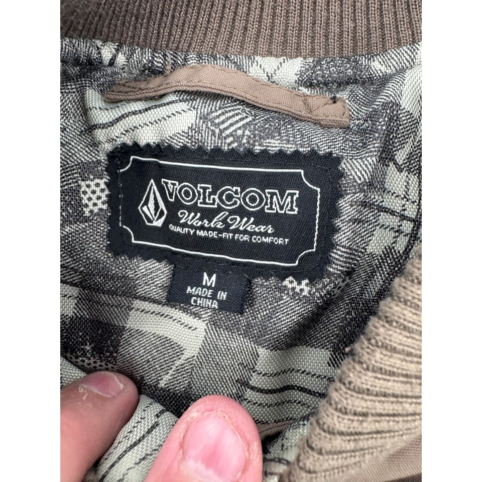 Volcom Workwear Memphis Jacket Men's Size Medium Brown Quilted Bomber Full Zip - Image 2 of 4