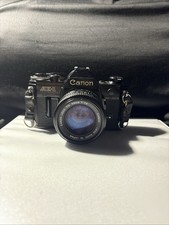 Canon AE-1 Black w/ FD 50mm f/1.4 Lens Serviced  Tested Fully Working