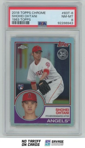 2018 Topps Chrome 35th Anniversary Rookie Shohei Ohtani PSA 8 #83T-6 Los Angeles