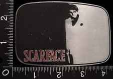 LI24118 VINTAGE 1983  SCARFACE  AMERICAN CRIME FILM FASHION BELT BUCKLE